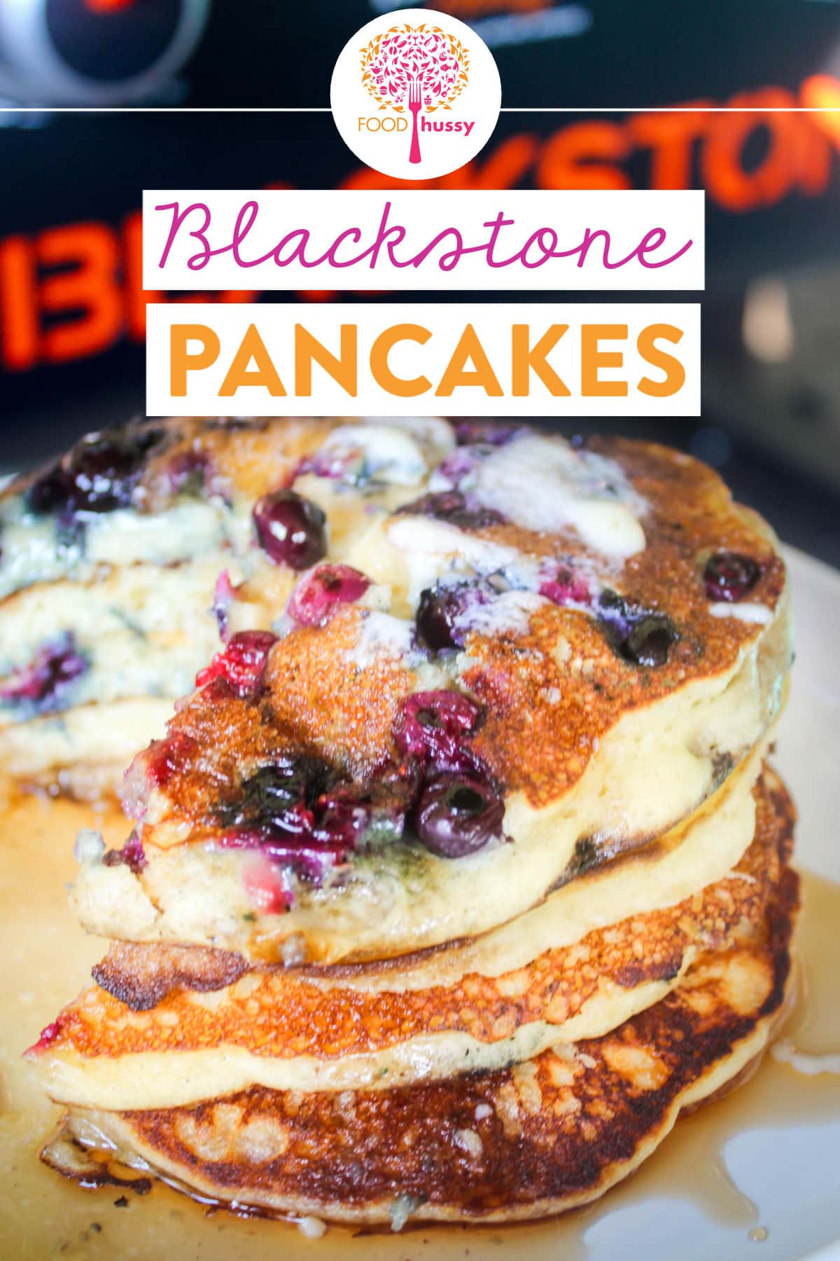 Blackstone Pancakes are now my favorite way to make this breakfast treat! You can do a bunch at once and customize them for each person! Light, fluffy and oh-so-tasty! via @foodhussy
