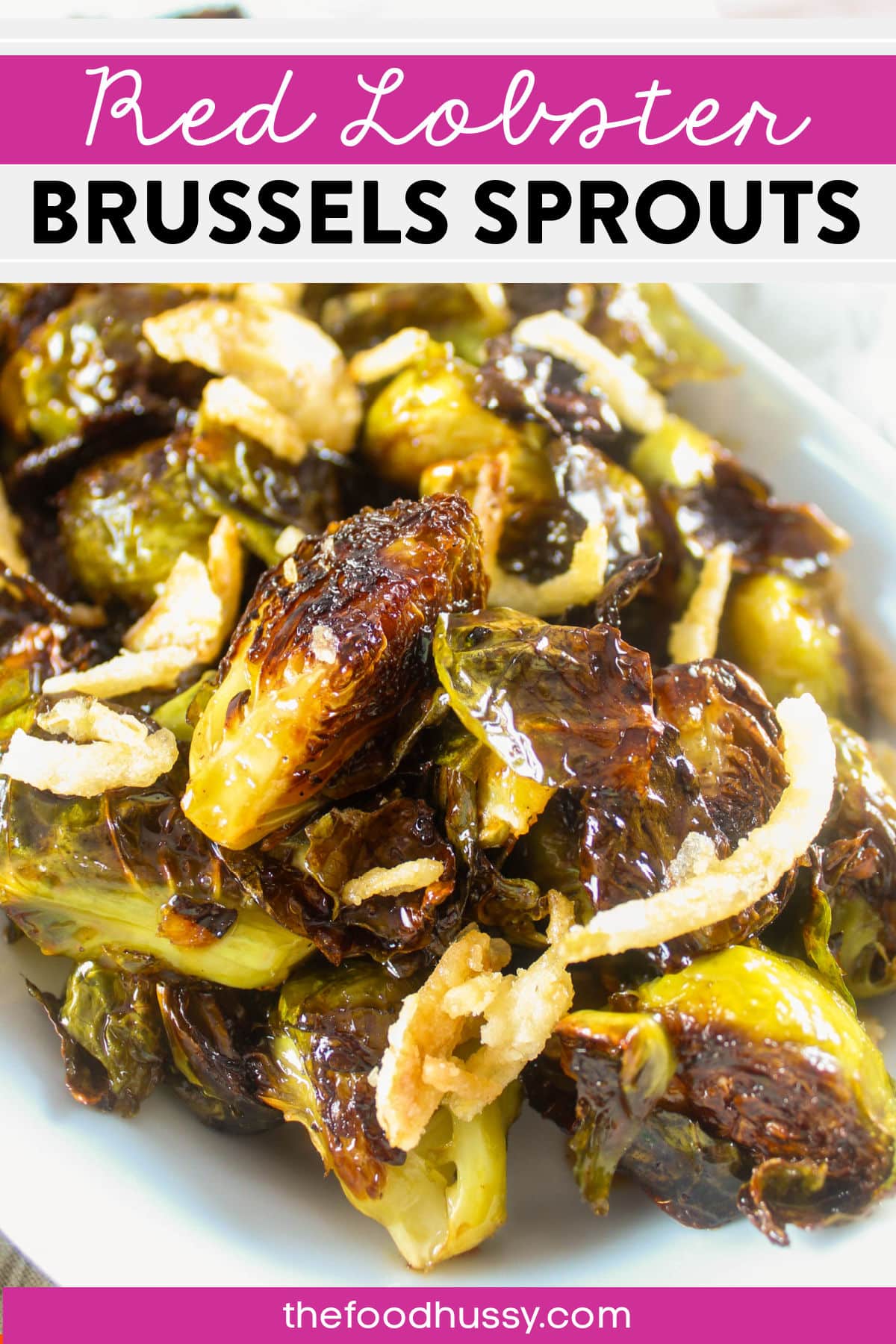 This copycat recipe for Red Lobster Crispy Brussels Sprouts will quickly become a favorite side dish for your family! Crispy roasted Brussels sprouts tossed in a sweet soy-ginger glaze.  via @foodhussy