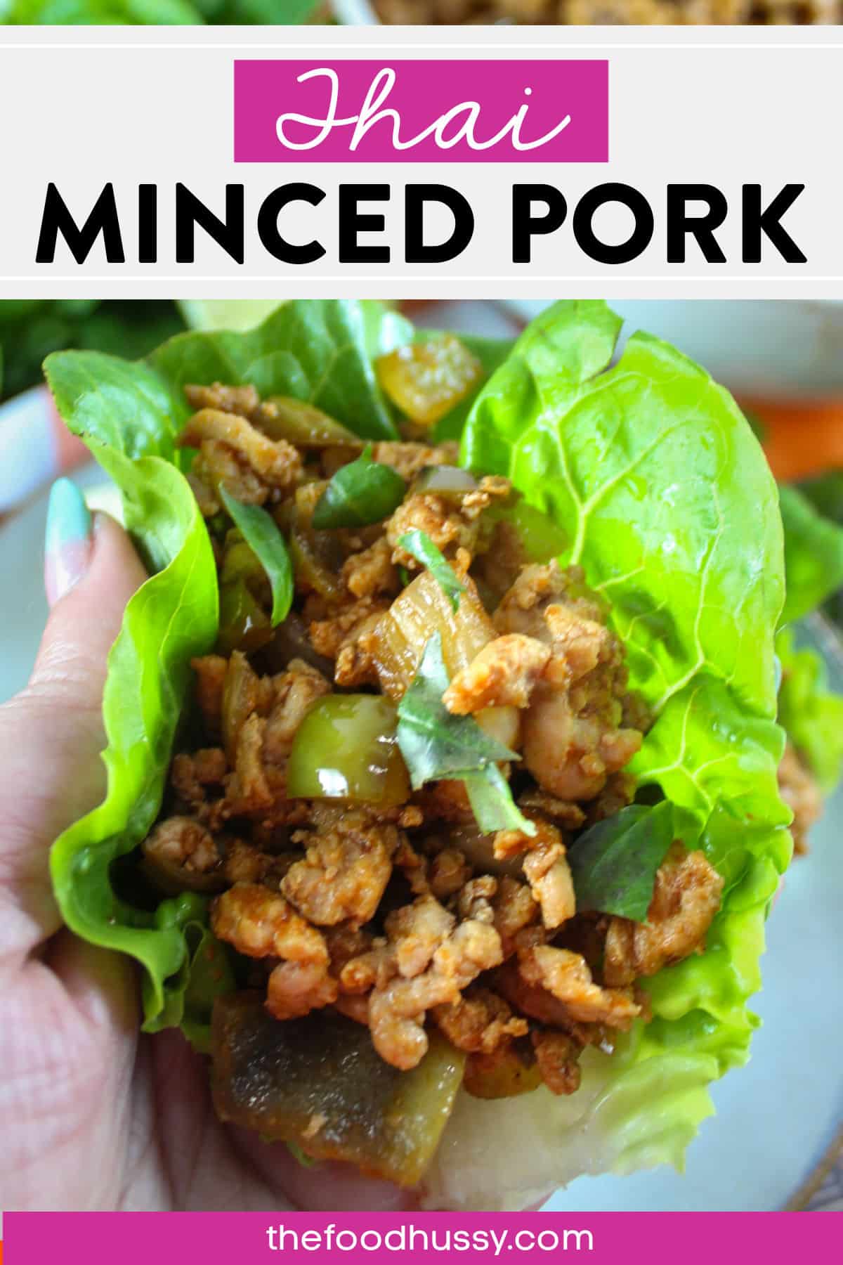 Thai Minced Pork - also known as Pad Kra Pao - is a quick and healthy lunch you can have ready in 15 minutes! Plus - serve it in lettuce wraps, with rice or ramen - it's all delicious! via @foodhussy
