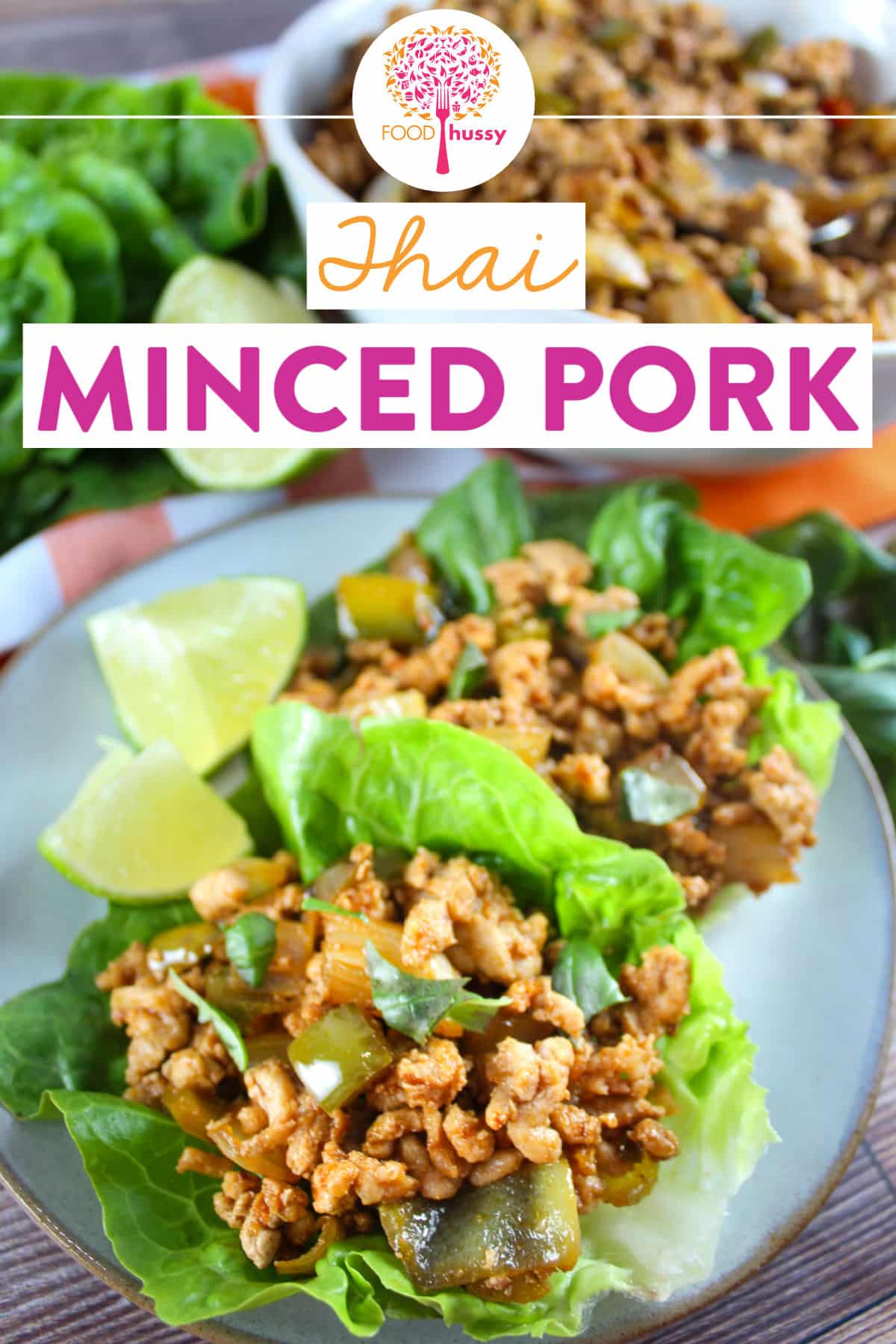 Thai Minced Pork - also known as Pad Kra Pao - is a quick and healthy lunch you can have ready in 15 minutes! Plus - serve it in lettuce wraps, with rice or ramen - it's all delicious! via @foodhussy