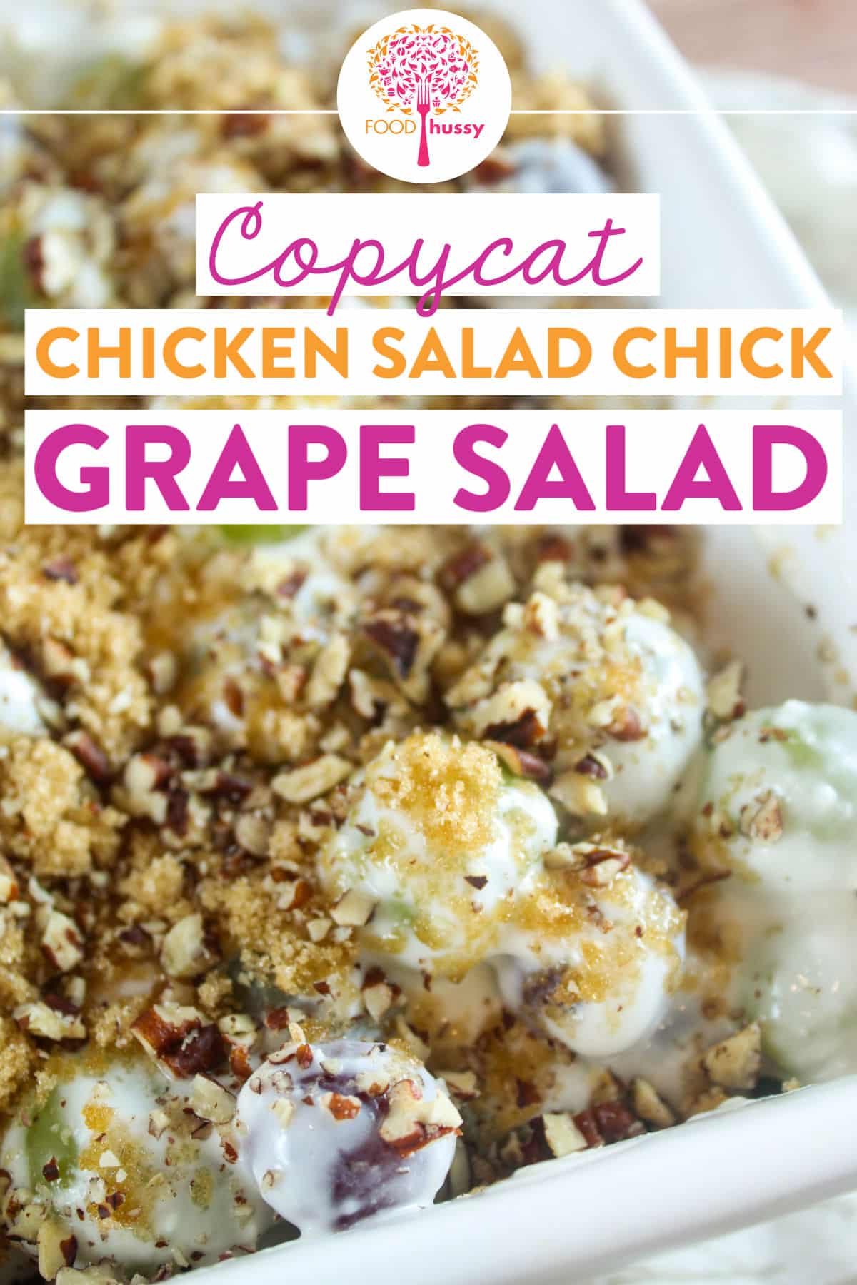 Chicken Salad Chick Grape Salad is the perfect potluck dessert! It's fruity and refreshing with a little crunch and a little sweet! A dish everyone will love! via @foodhussy