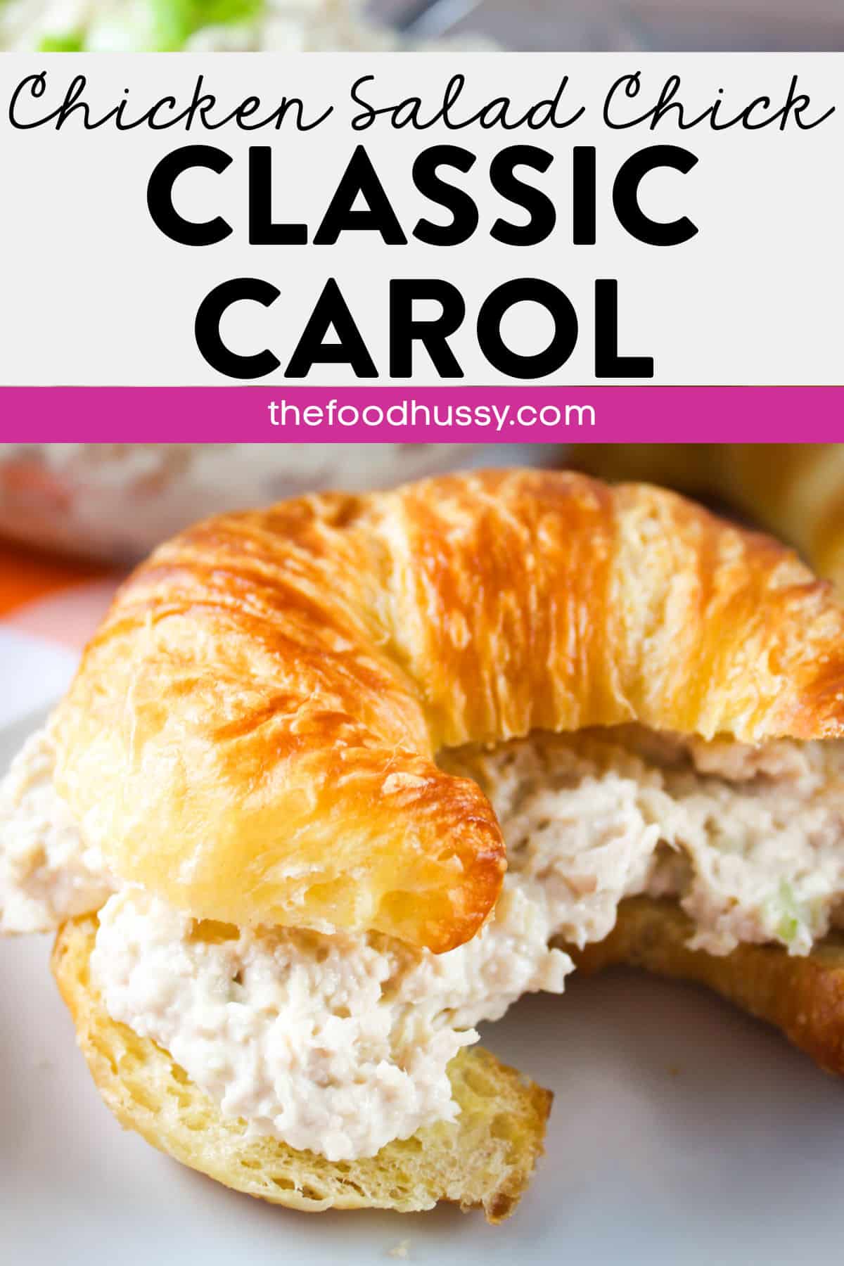 The Classic Carol chicken salad from Chicken Salad Chick is their first and most basic chicken salad. No frills here - just delicious white meat chicken, celery, mayo and a touch of their "secret" seasoning! via @foodhussy