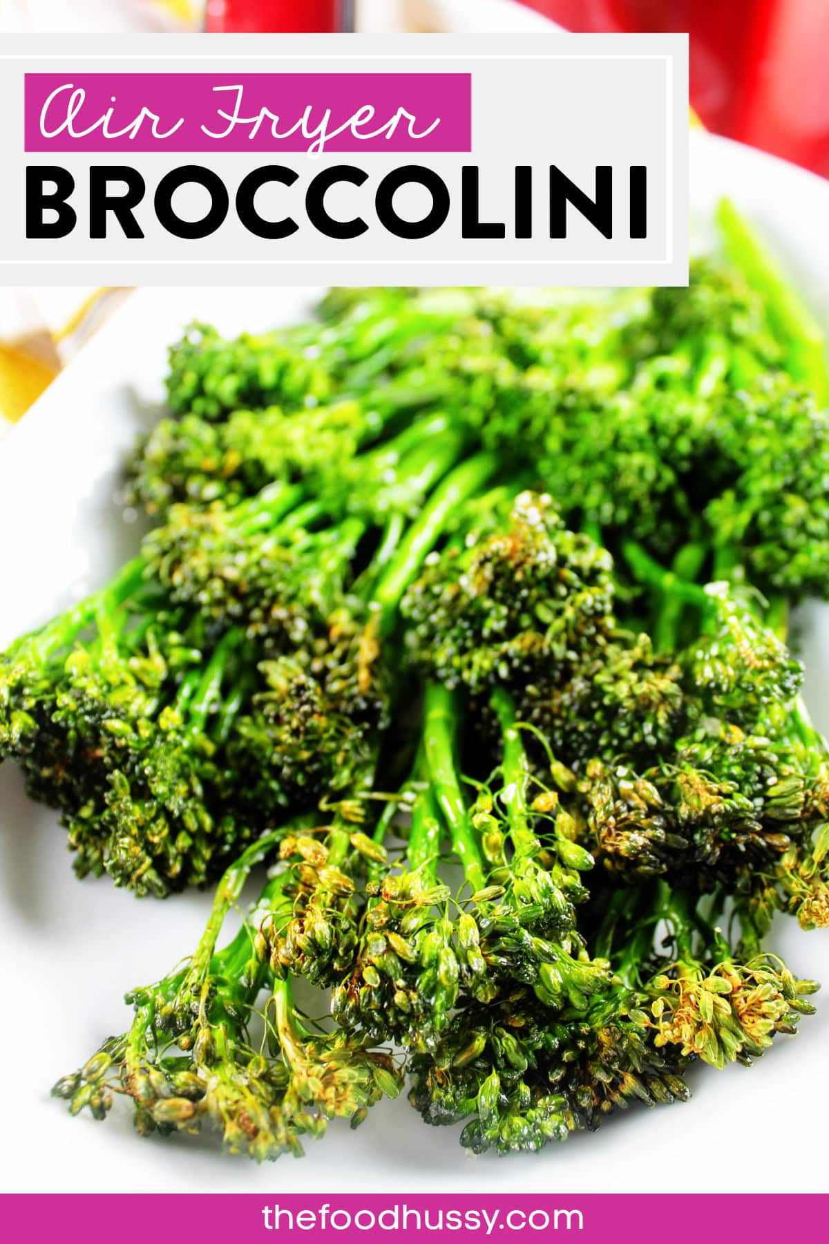 Air Fryer Broccolini is my favorite vegetable to make. It's tender and goes with everything! Salt, pepper and olive oil is all you need to make Broccolini perfection! via @foodhussy