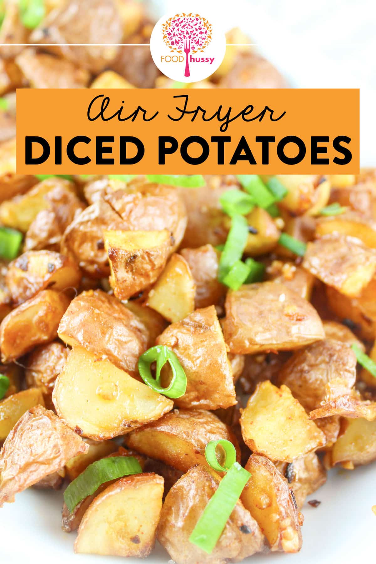 Air Fryer Diced Potatoes are the perfect side dish! These little nuggets are crispy on the outside and tender on the inside - perfect for breakfast, lunch or dinner!  via @foodhussy