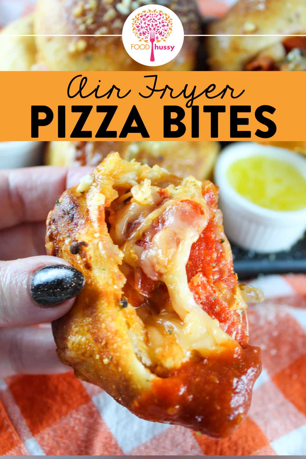 These Air Fryer Pizza Bites will be loved by kids and grown-ups alike at the dinner table. They're fun to pull apart and discover what's inside but also filling enough for the adults! These are filled to the brim with pizza sauce, pepperoni and lots of cheese! via @foodhussy