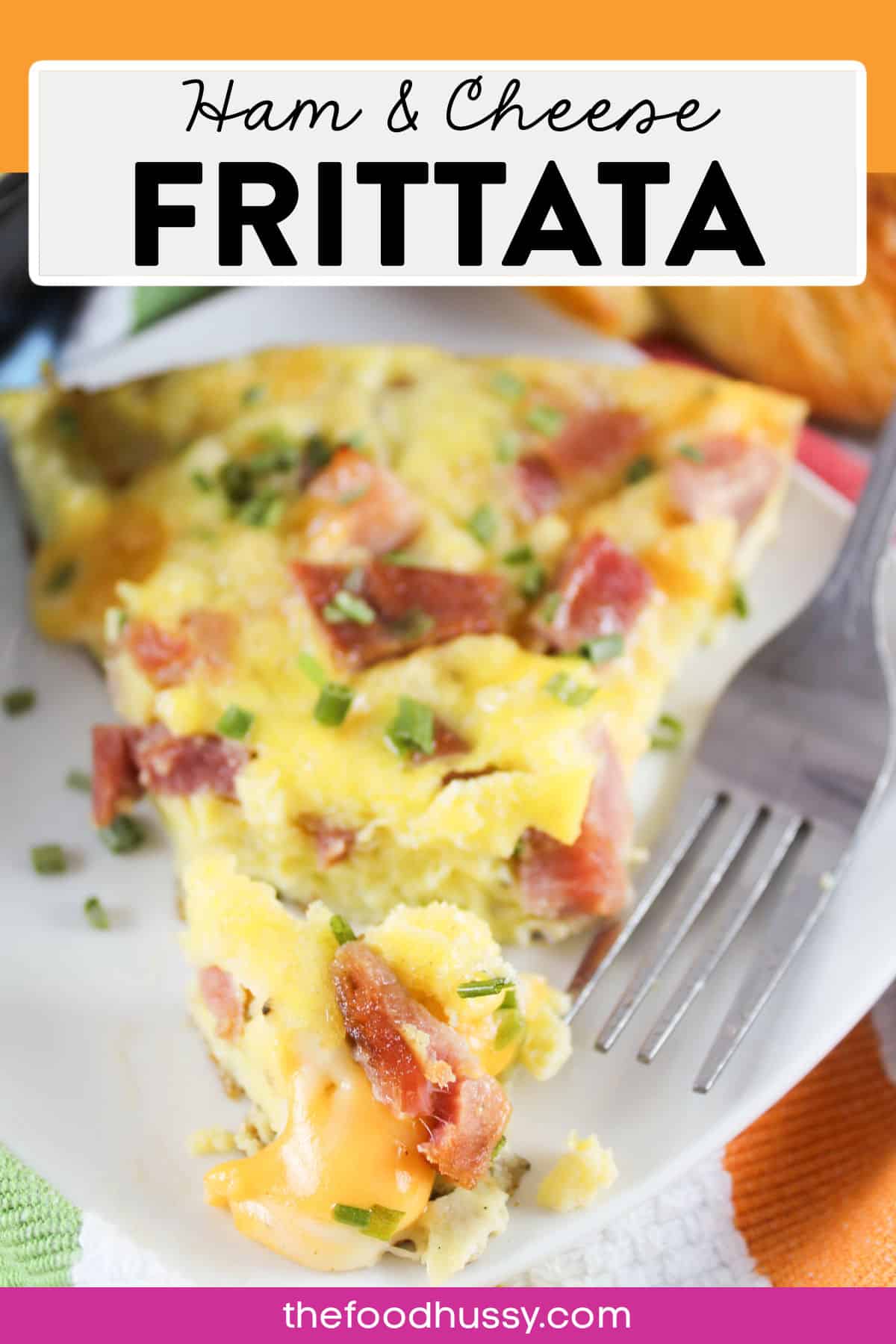 This easy Cheese and Ham Frittata is my favorite dish for brunch. Loaded with Ham & Colby Jack cheese - it's great for holiday leftovers or when you've got family over!  via @foodhussy