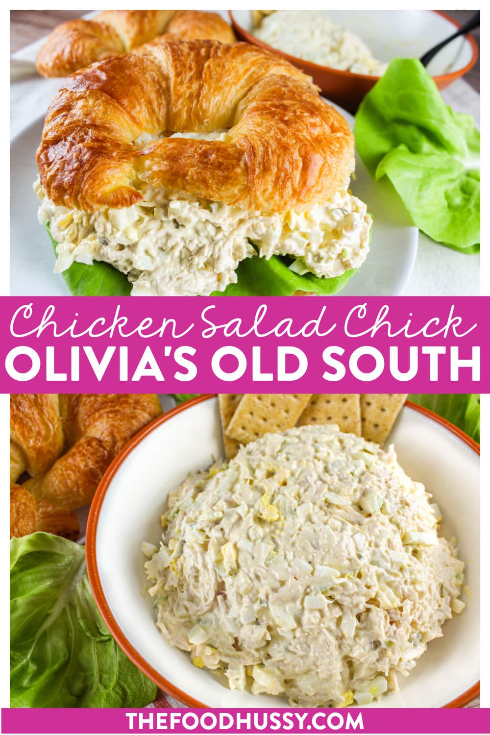 Chicken Salad Chick Olivia's Old South is my FAVORITE of all their chicken salads! Packed with chicken breast, hard boiled eggs and sweet pickles! It's a perfect combination of egg salad and chicken salad! via @foodhussy