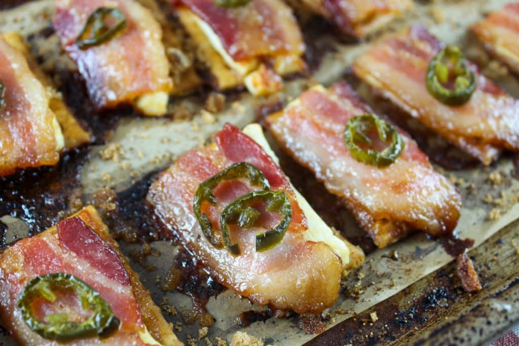 Sausage Stuffed Jalapenos Wrapped in Bacon - The Food Hussy