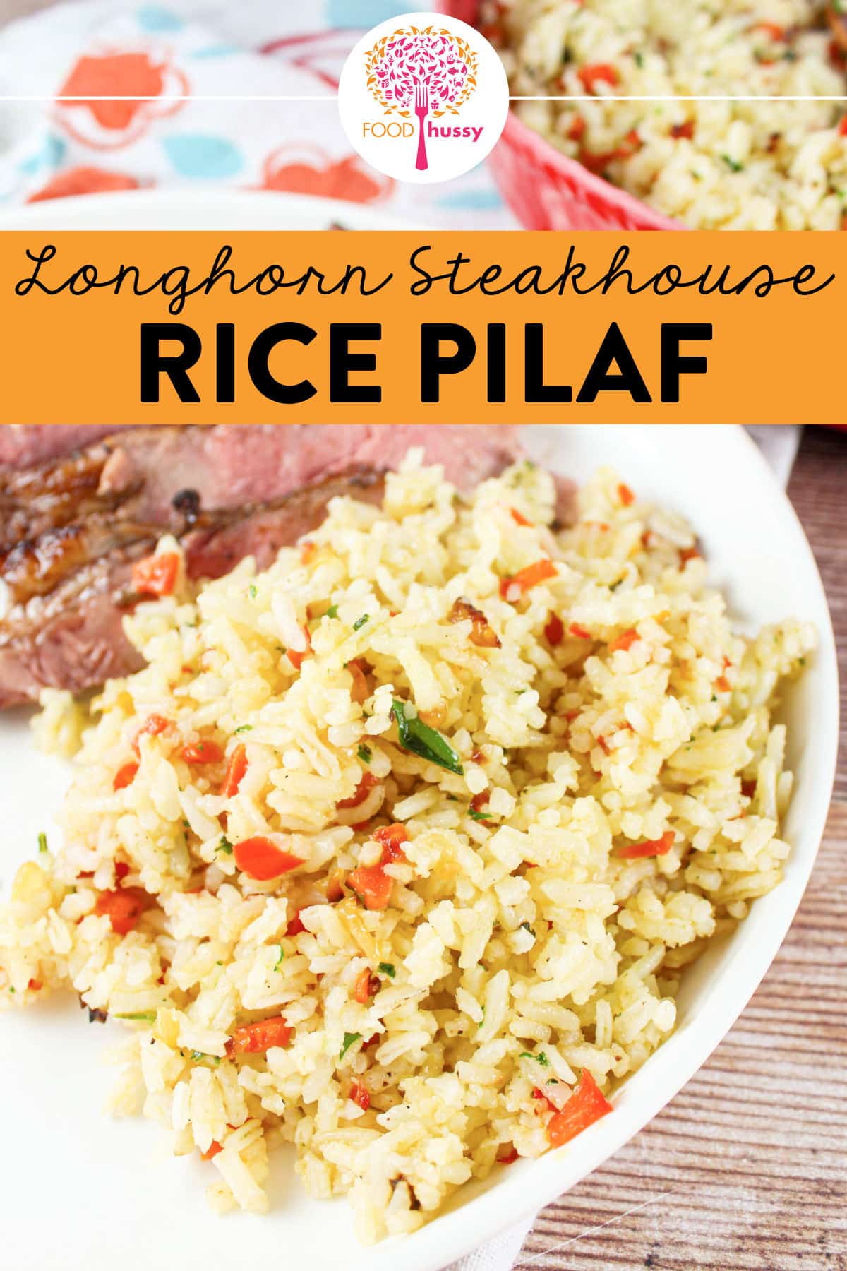 This copycat recipe of Longhorn Steakhouse Rice Pilaf is a favorite side dish for so many people! Lightly seasoned and sprinkled with veggies - it's a great side dish for steaks, chicken and seafood!  via @foodhussy
