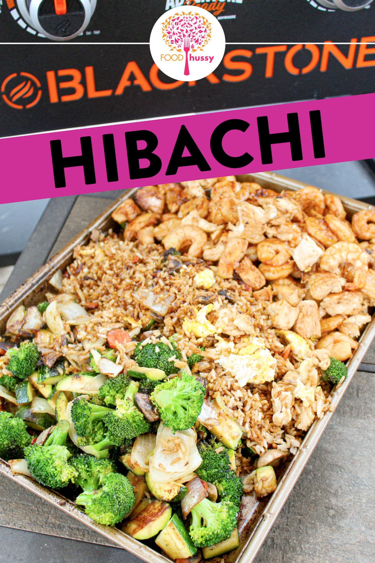 Making Hibachi on the Blackstone is my new favorite dinner! It's really three recipes in one - delicious fried rice, loads of teriyaki veggies and - of course - Hibachi shrimp & chicken! via @foodhussy