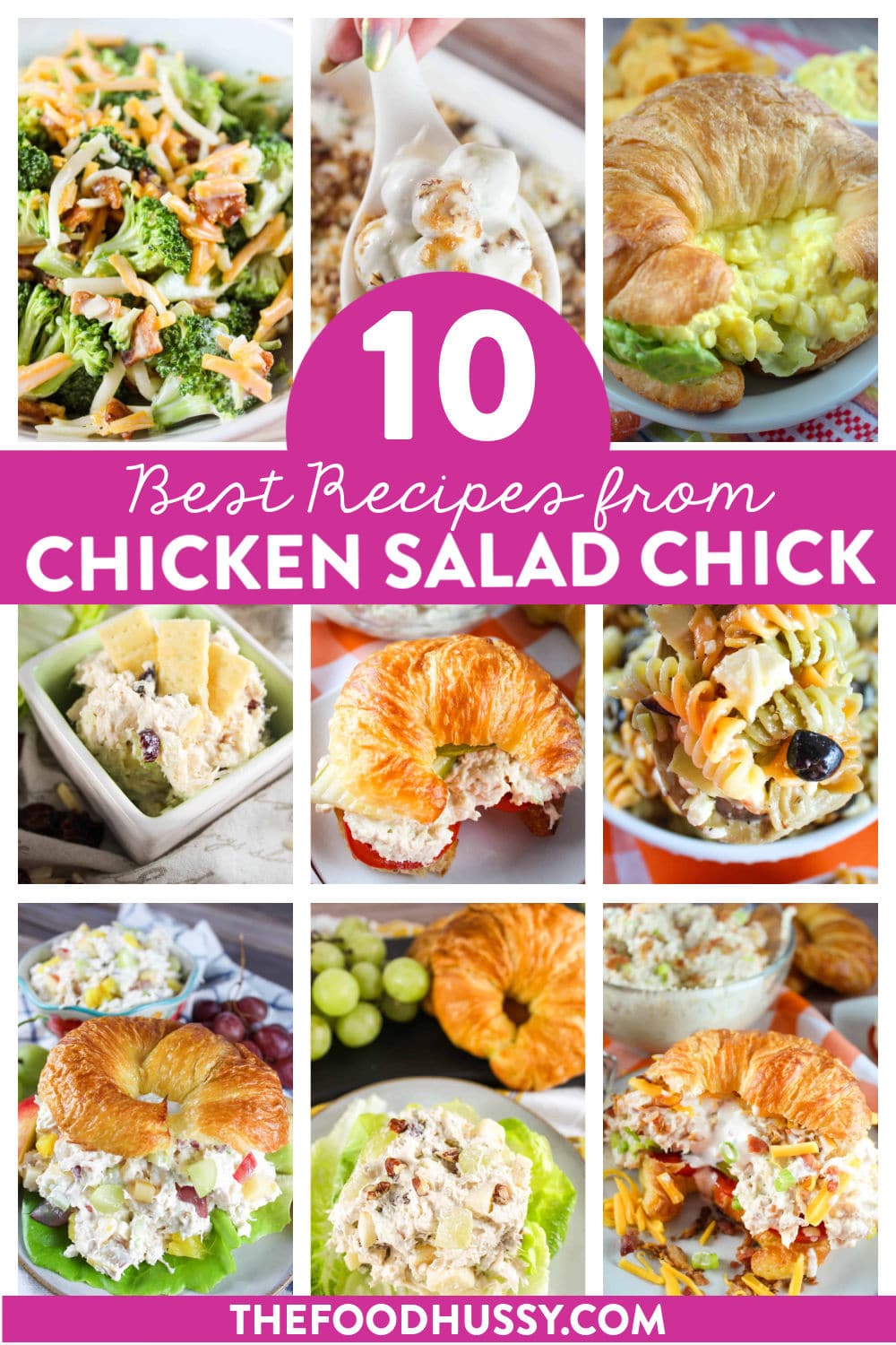 Here you'll find all the Best Chicken Salad Chick Recipes! They are one of my favorite "fast-casual" chains because the food is fresh and delicious. You'll find copycat recipes for their most famous Chicken Salads like the Classic Carol and the Sassy Scotty as well as their side dishes like the Broccoli Salad and Grape Salad!  via @foodhussy