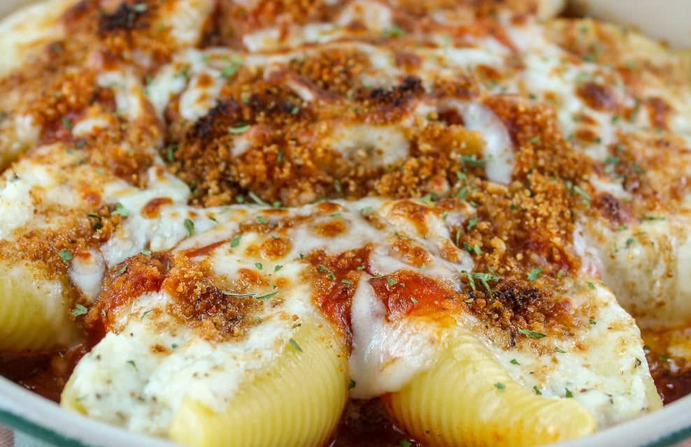 Olive Garden Giant Cheese Stuffed Shells are one of their most popular dishes and one of my most popular recipes! They're cheesy, saucy and delicious - plus - easy to make! 