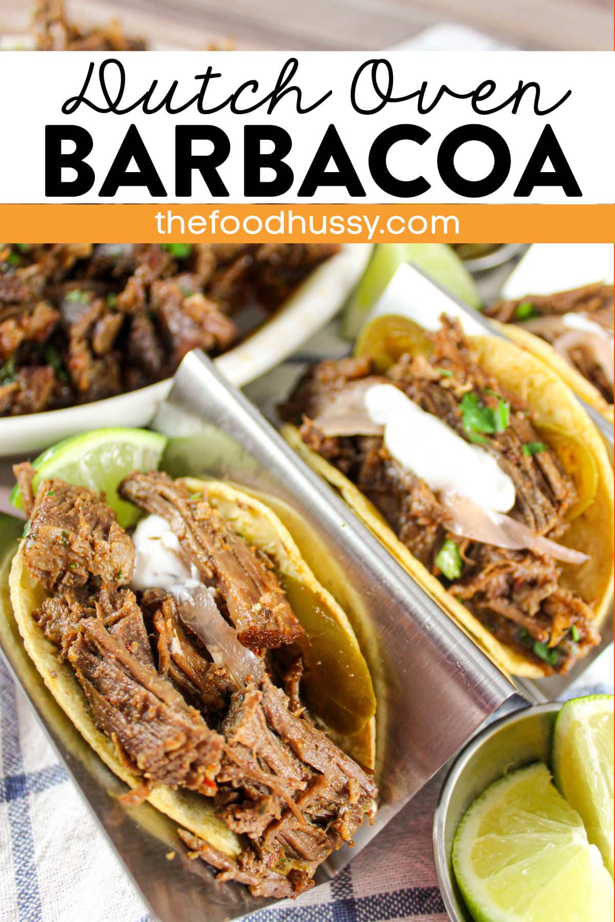 Dutch Oven Barbacoa is an easy way to make this extremely flavorful shredded beef! Serve in tacos, enchiladas, nachos or even in Beef & Noodles. You'll love the spicy chili sauces that every bite is drenched in! via @foodhussy