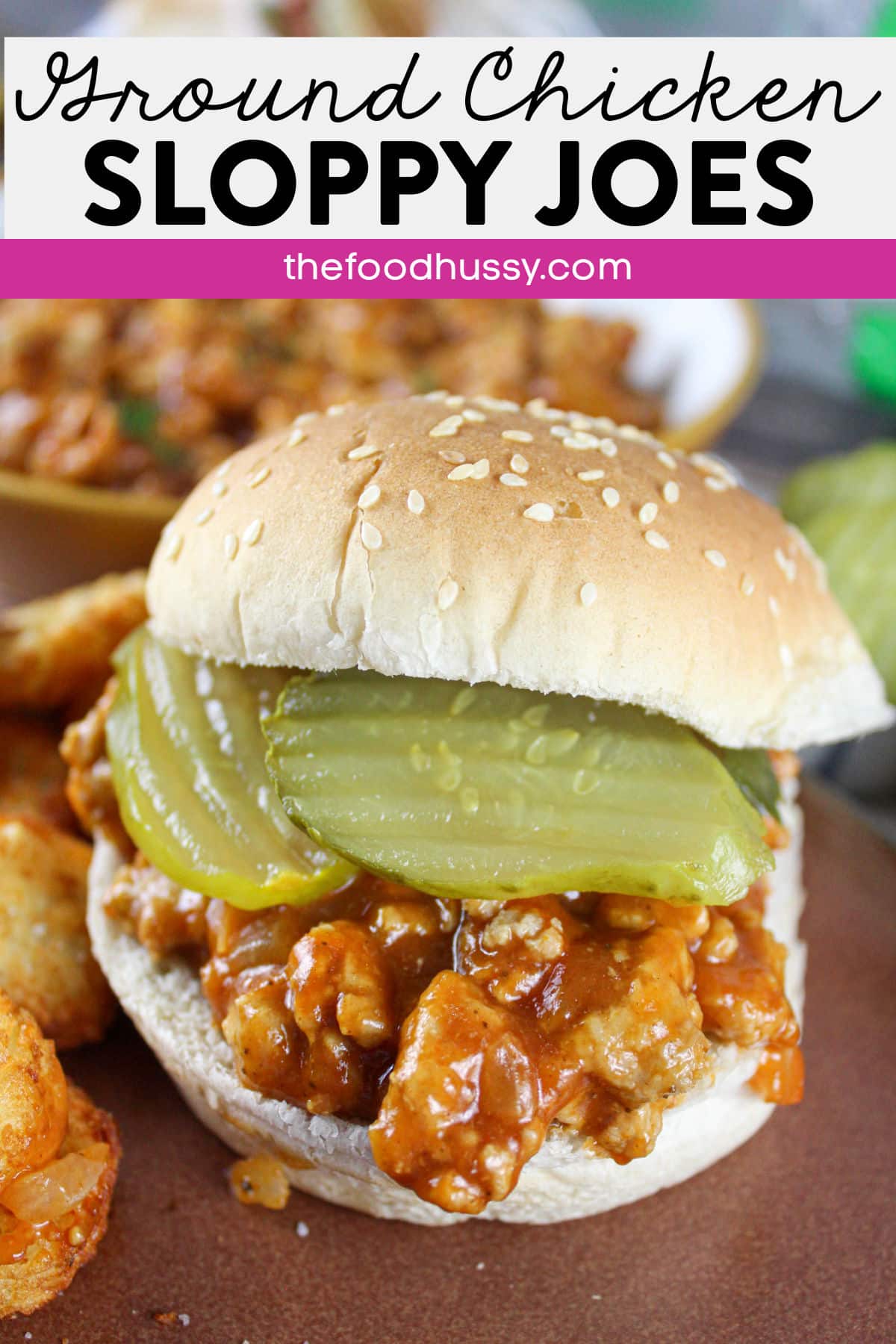 Sloppy Joes with Ground Chicken are sweet and tangy but have fewer calories than the traditional ground beef version! Bonus - they go from fridge to table in 15 minutes!  via @foodhussy