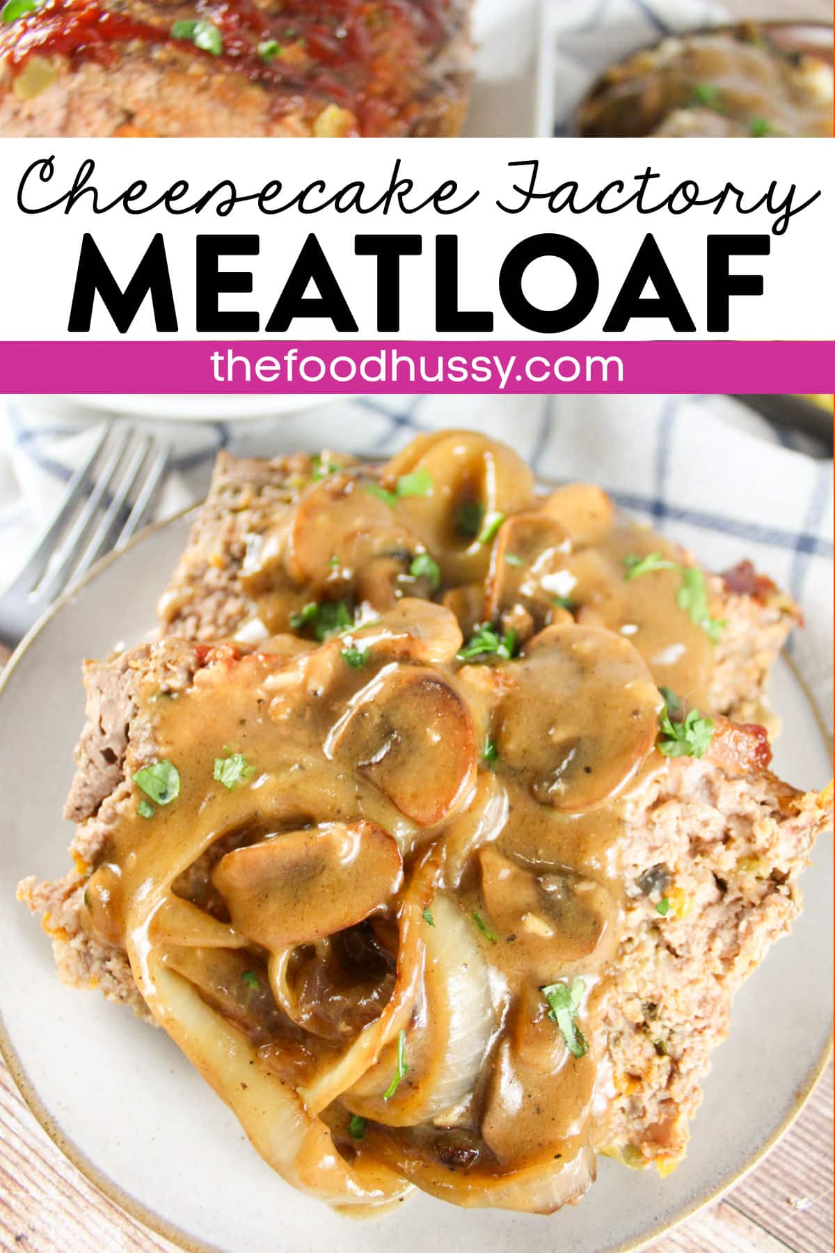 This Copycat Cheesecake Factory Meatloaf is spot on - loaded with ground beef & pork, veggies and the perfect blend of seasonings. And no worries - it's also smothered in a rich brown gravy filled with sauteed onions and mushrooms! Comfort food at its best! via @foodhussy