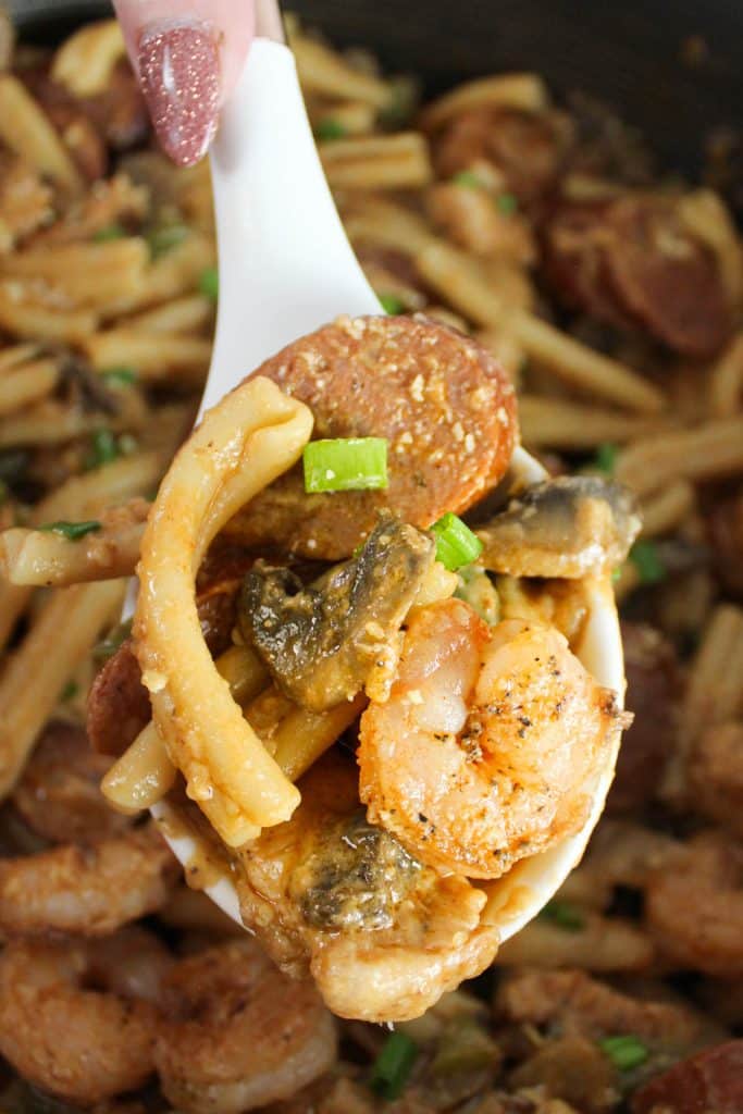 Chicken, Sausage and Shrimp Pasta