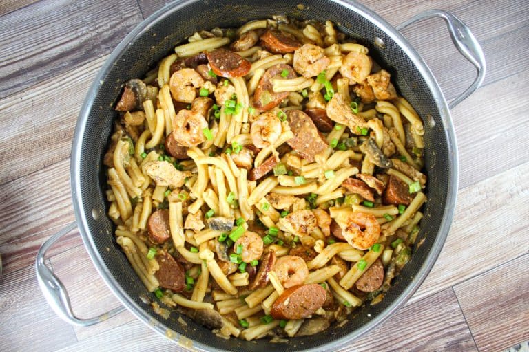 Chicken, Sausage and Shrimp Pasta