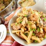 Chicken, Sausage and Shrimp Pasta