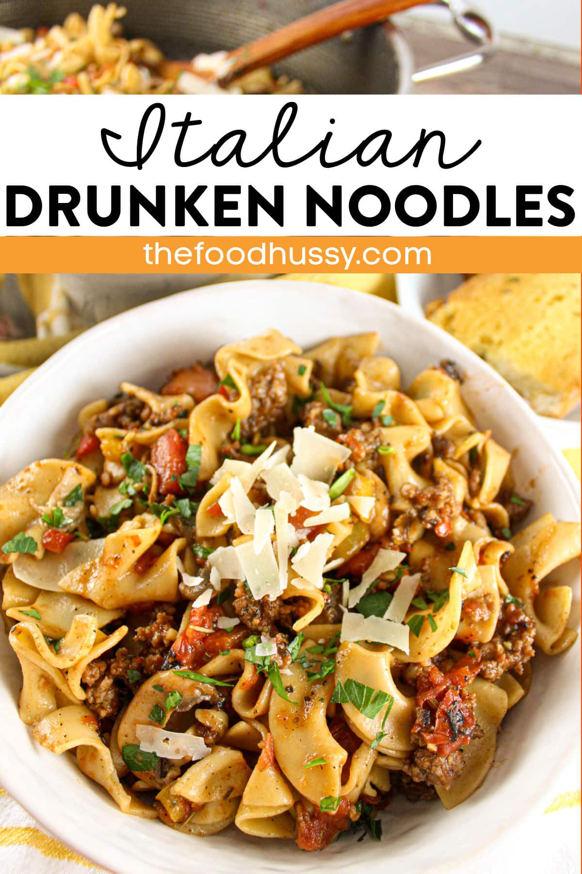Italian Drunken Noodles are a light and easy weeknight dish featuring veggies and Italian sausage with a touch of white wine. You'll have this dish on the table in just 15 minutes! via @foodhussy