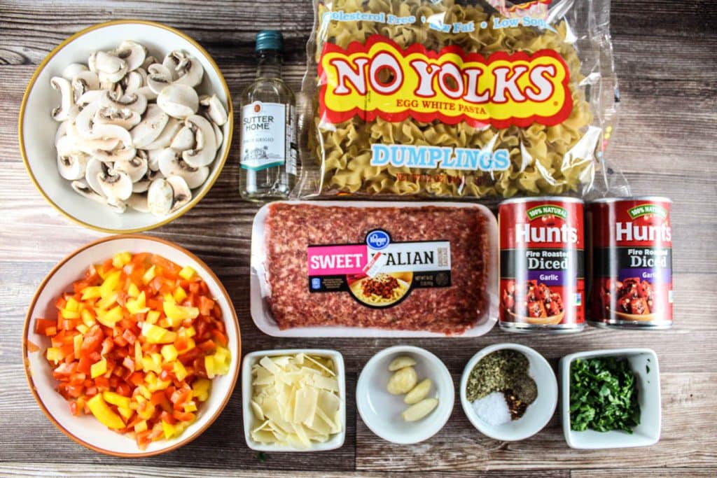 Italian Drunken Noodles ingredients