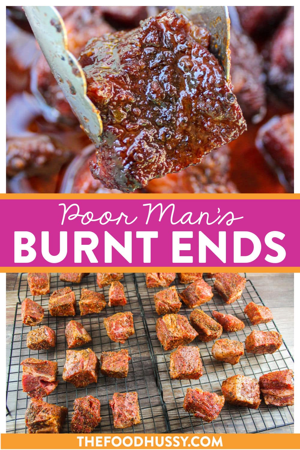 Poor Mans Burnt Ends are a quick way to enjoy deliciously smoked juicy bites of beef - without an overnight smoke! A chuck roast turns into smoky tender pieces that melt in your mouth! via @foodhussy