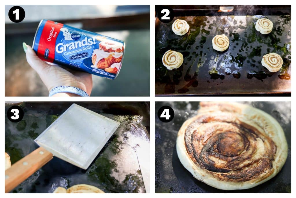 Blackstone Smashed Cinnamon Rolls