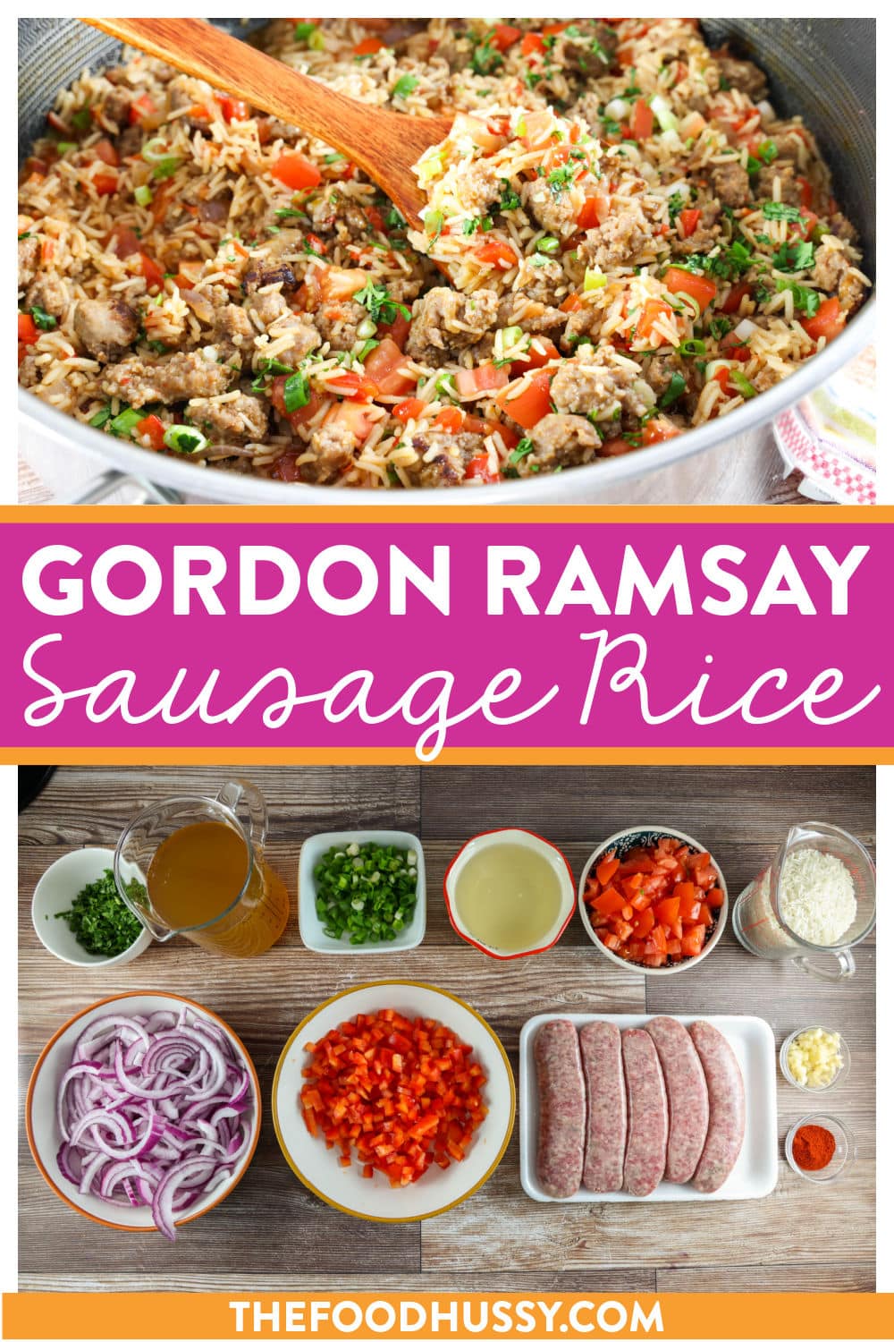 I guess Gordon might know what he's doing...because this Gordon Ramsay Sausage Rice is now in my regular rotation for dinner! It is a simple recipe - loaded with sausage, peppers, onions, rice & more! The layers of flavors were perfect in this easy midweek meal! via @foodhussy