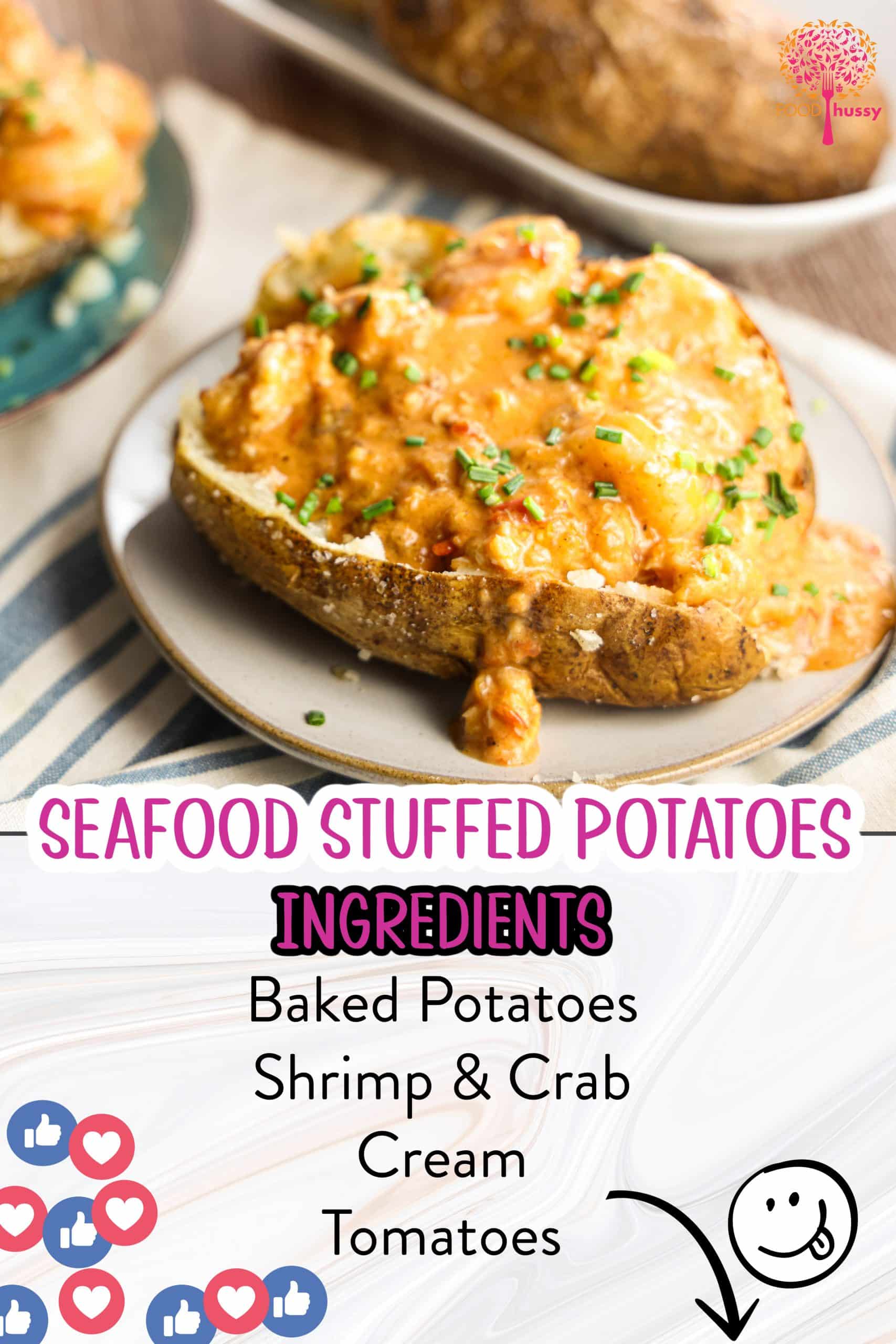Seafood Stuffed Potatoes combines comfort with a kick, offering the ultimate indulgence for seafood lovers. Imagine tender baked potatoes overflowing with succulent shrimp and crab, all drenched in a rich, spicy cream sauce. via @foodhussy