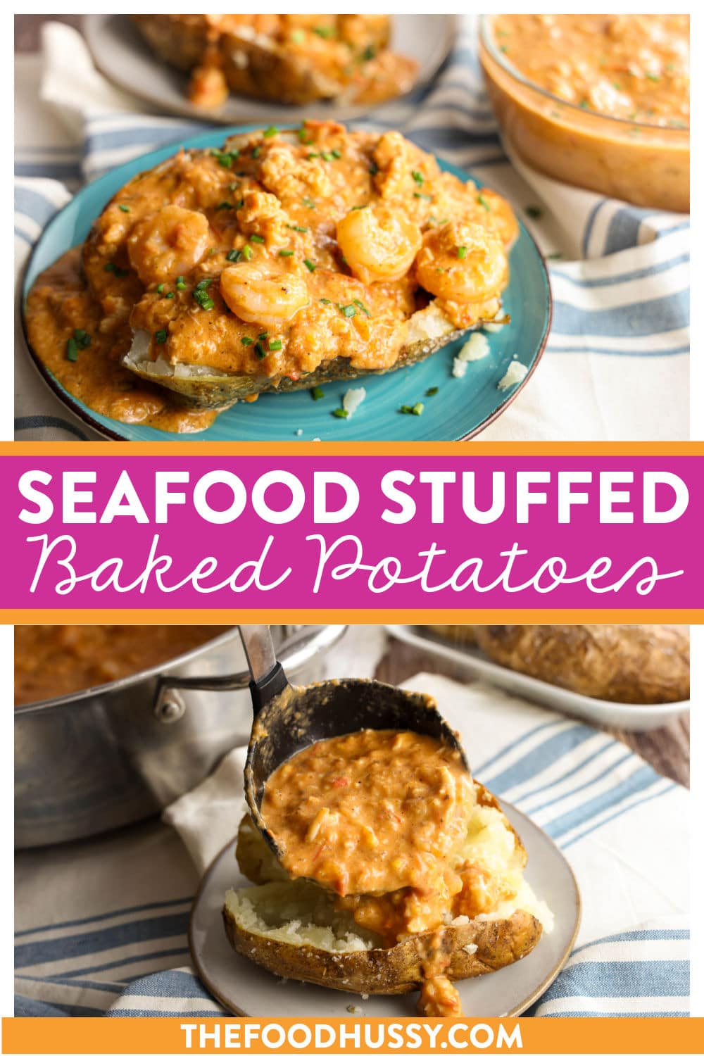 Seafood Stuffed Potatoes combines comfort with a kick, offering the ultimate indulgence for seafood lovers. Imagine tender baked potatoes overflowing with succulent shrimp and crab, all drenched in a rich, spicy cream sauce. via @foodhussy