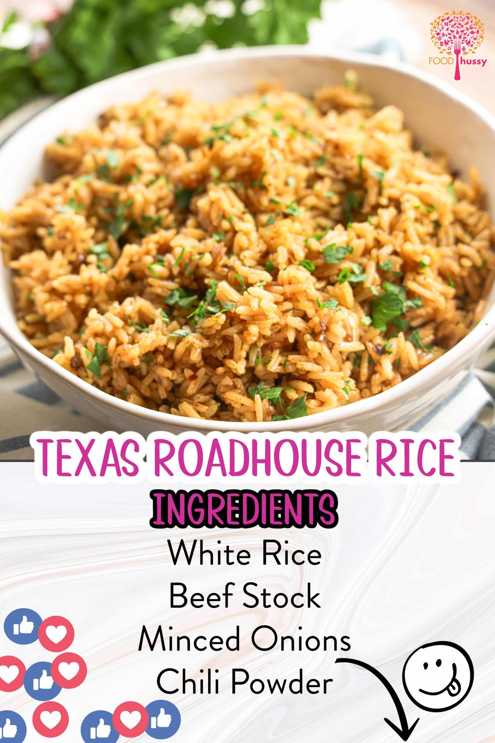Texas Roadhouse Seasoned Rice, cooked in savory beef stock, offers a flavorful and slightly spicy kick. Its zesty seasoning and rich, beefy undertones make it a deliciously bold side dish. via @foodhussy