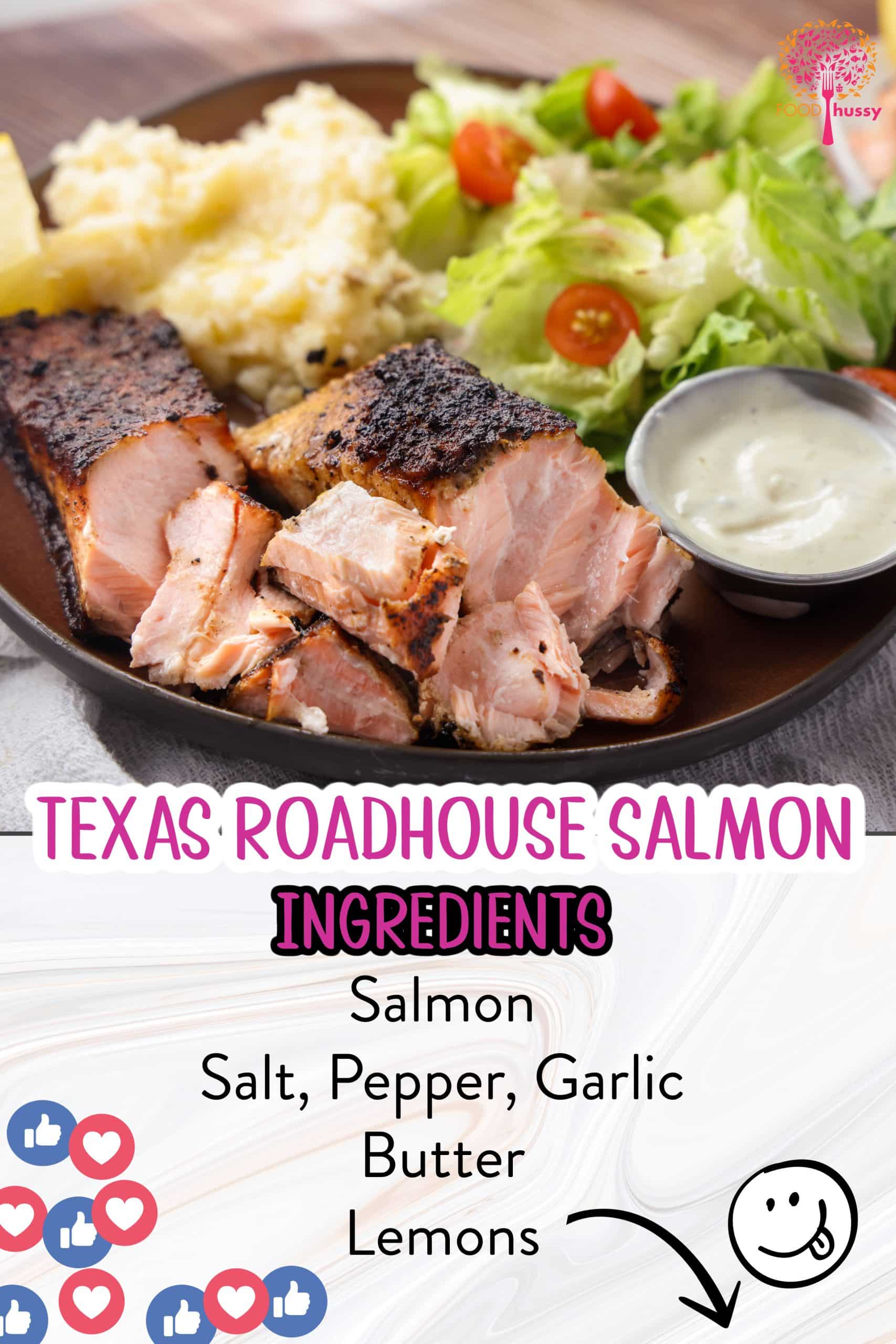 Indulge in the ultimate Texas Roadhouse salmon that's perfectly juicy! Recreate this delightful salmon dish at home using a cast iron skillet, and top it with a mouthwatering lemon pepper seasoning and a garlic butter sauce for an irresistible burst of flavor. via @foodhussy