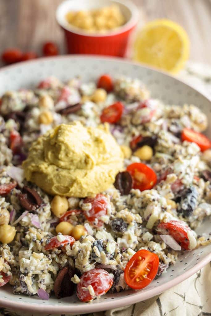 Mediterranean brown rice and quinoa salad