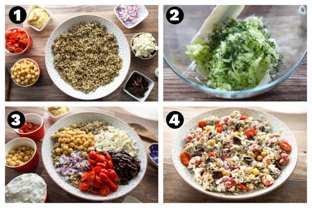 Mediterranean brown rice and quinoa salad