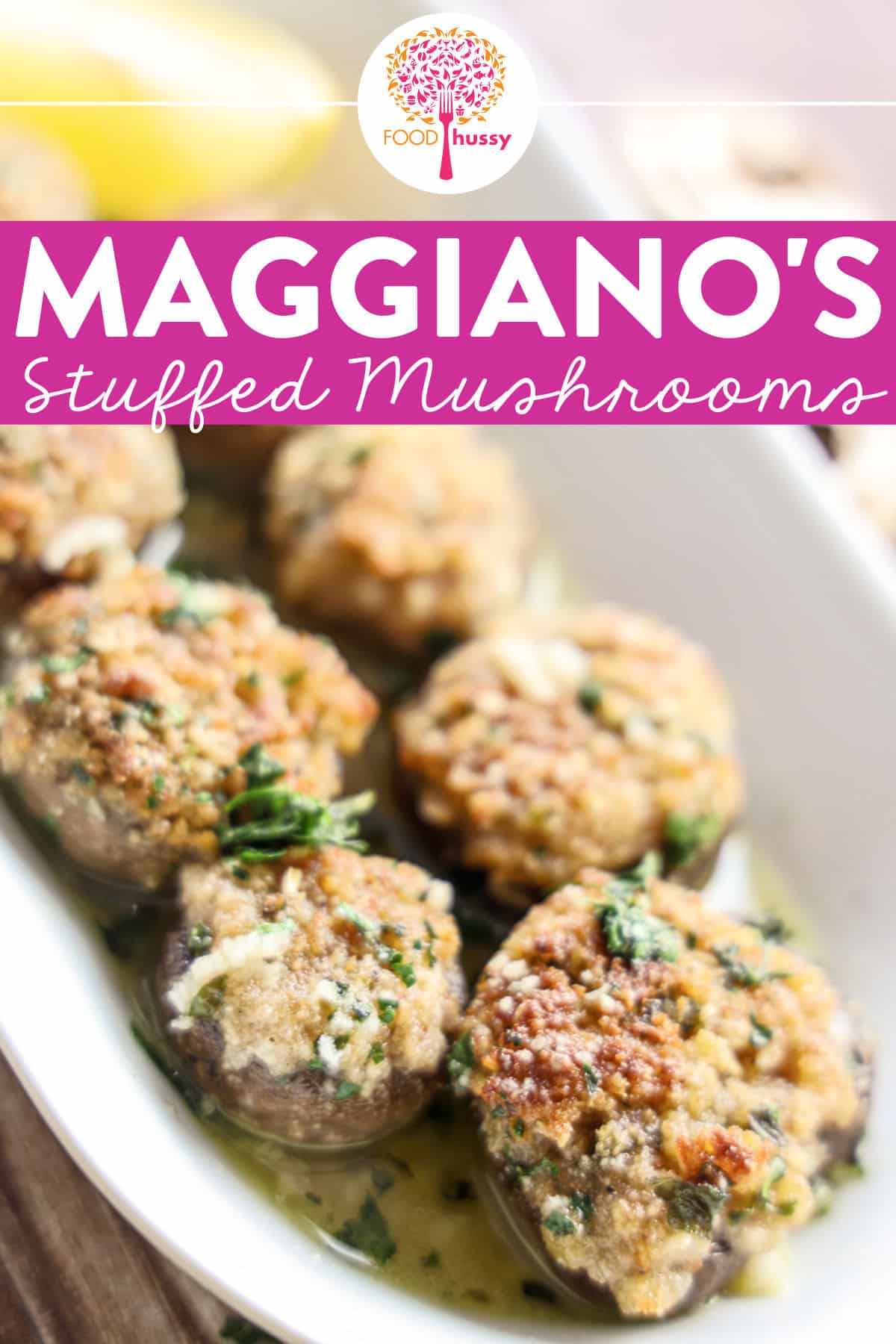 Maggiano's stuffed mushrooms are a favorite appetizer with plump mushroom caps generously filled with a blend of seasoned breadcrumbs, cheese and aromatic herbs. Baked until golden and bubbling, this copycat recipe is a perfect match!  via @foodhussy