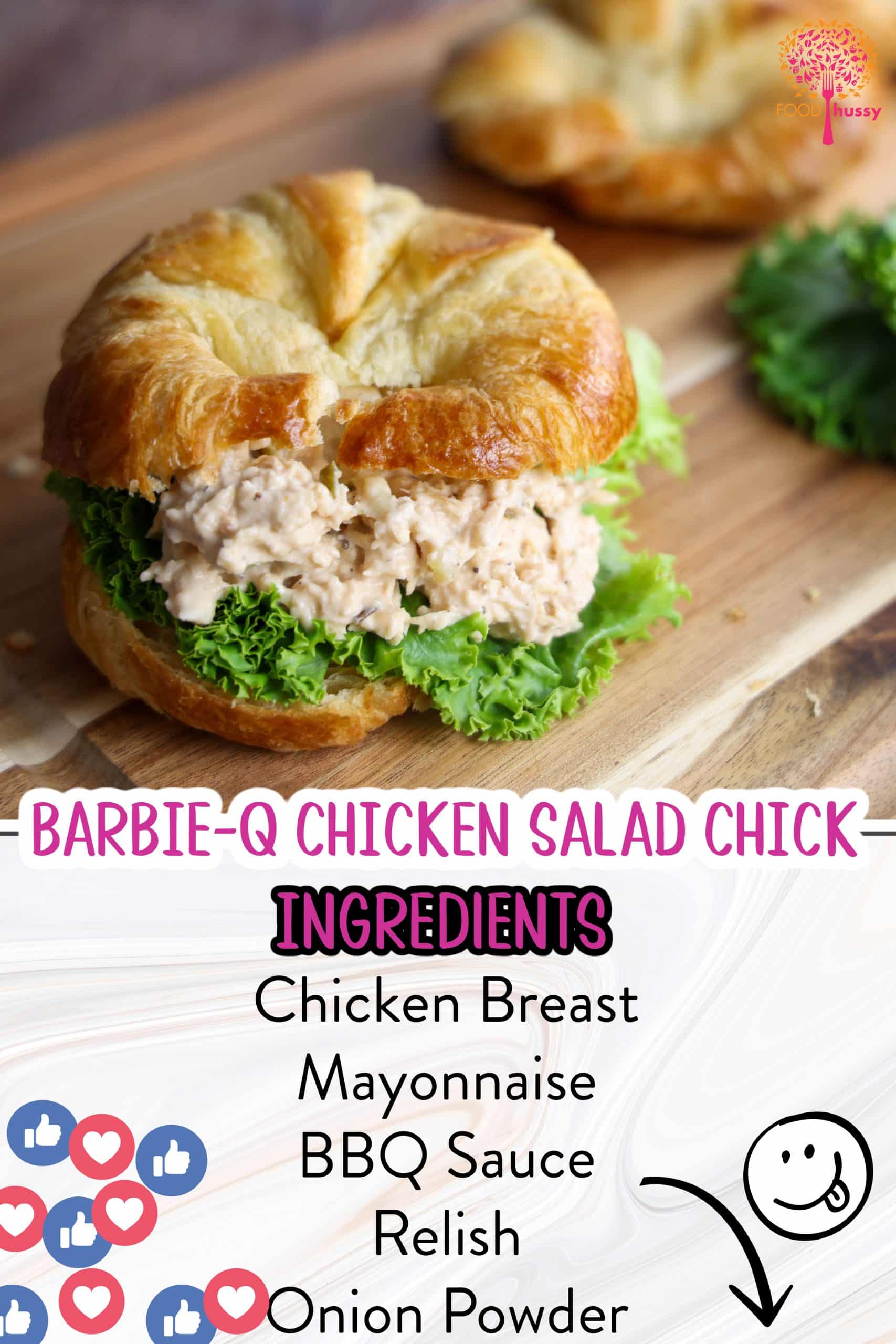 Chicken Salad Chick Barbie Q is a delicious and light version of Chicken Salad Chick! The Barbie-Q is loaded with chicken and is a very creamy chicken salad with just a hint of the sweet hickory BBQ sauce. via @foodhussy