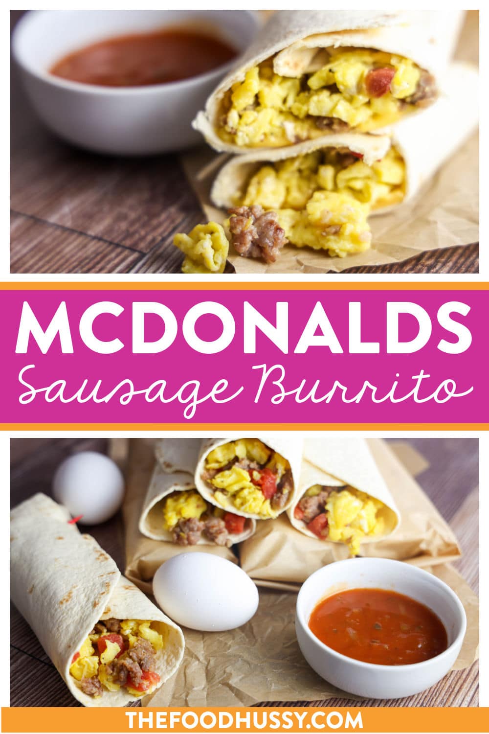 Craving the classic McDonald’s Sausage Burrito but don't want to put pants on? This easy homemade recipe brings you the same delicious flavors with fluffy scrambled eggs, savory sausage and melty cheese—all wrapped in a warm tortilla.  via @foodhussy