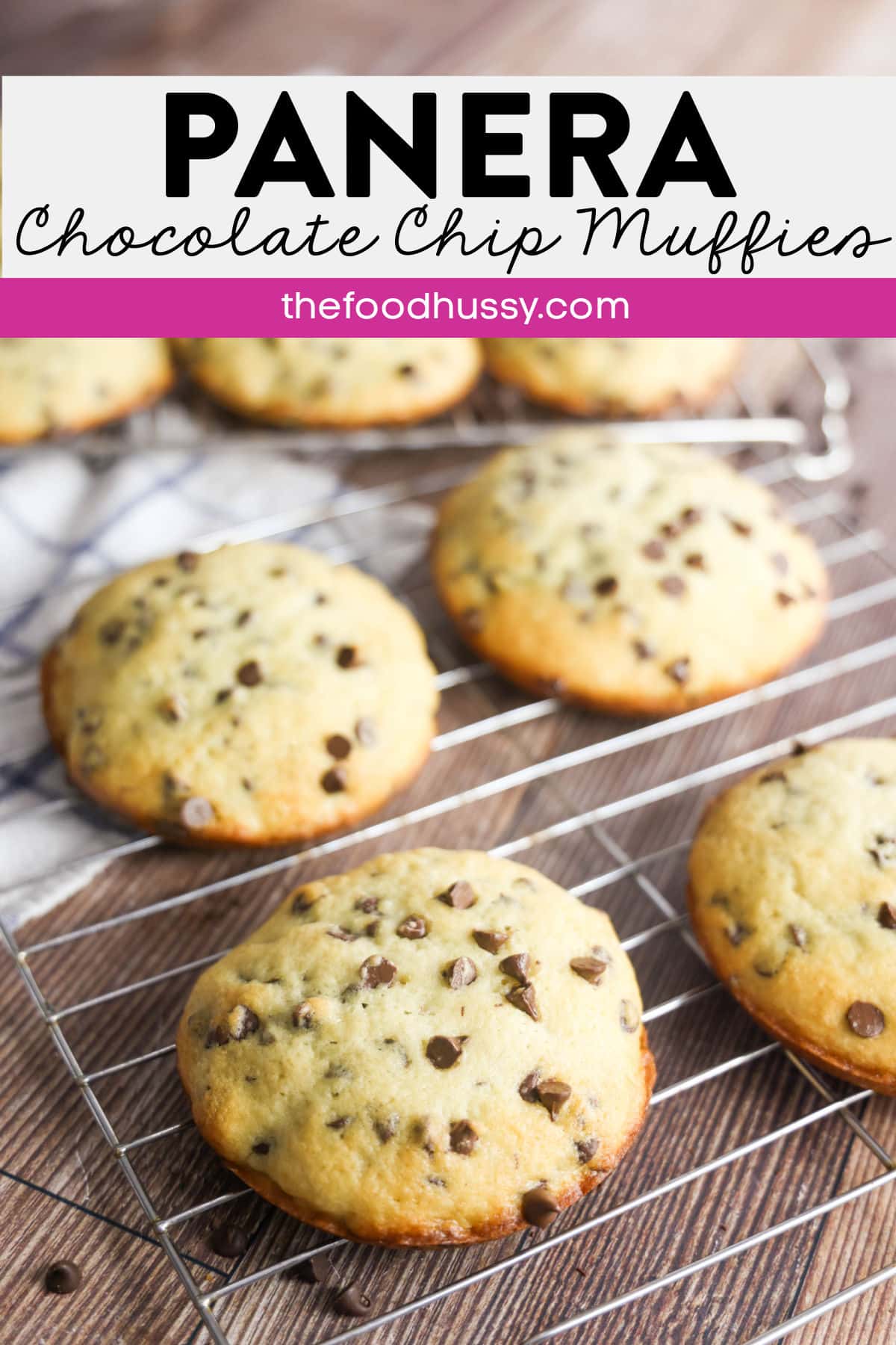 These Copycat Panera Chocolate Chip Muffies are so delicious and easy to make - they'll keep you out of the Panera Bread Drive-Thru! Light and fluffy muffin TOPS loaded with chocolate chips. These copycat muffies literally melt in your mouth!  via @foodhussy