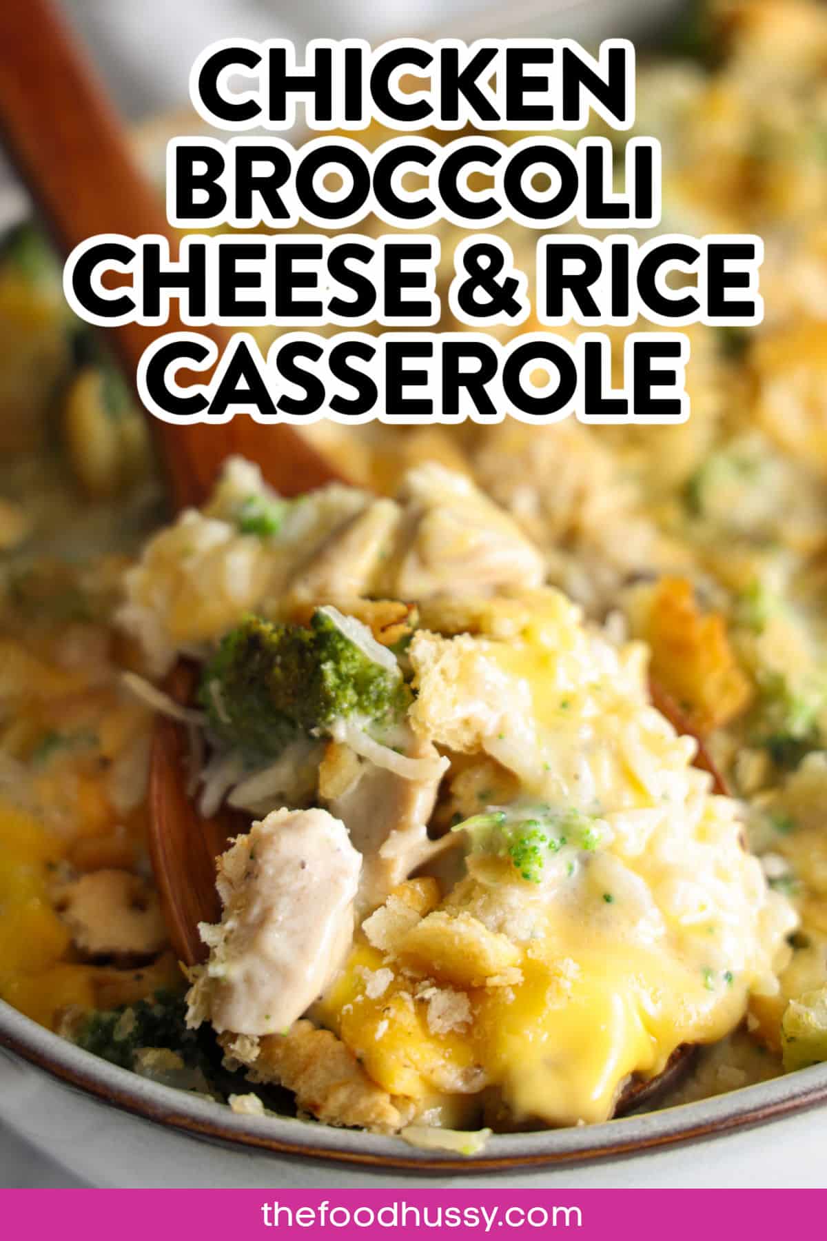 This Broccoli Cheese Rice & Chicken Casserole is comfort food at its best!!! I took my family favorite recipe for Cheddar's Broccoli Cheese Casserole and added chicken to make it a main dish. Loaded with broccoli, fluffy rice, cheesy sauce and juicy chicken bites - Cheddar's should add THIS DISH to their menu!  via @foodhussy