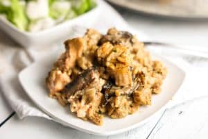 One Pot Creamy Mushroom Chicken & Rice
