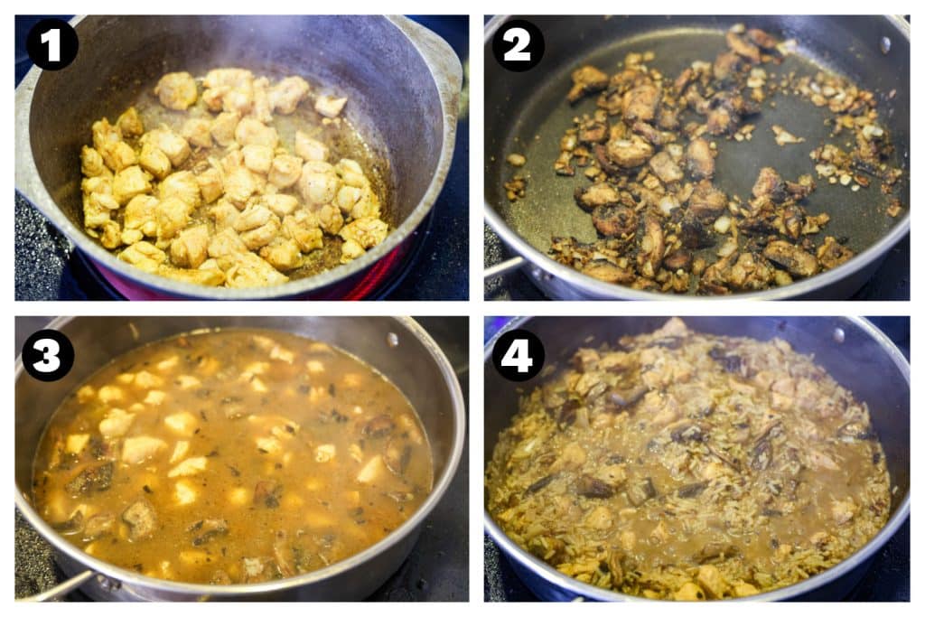 One Pot Creamy Mushroom Chicken & Rice