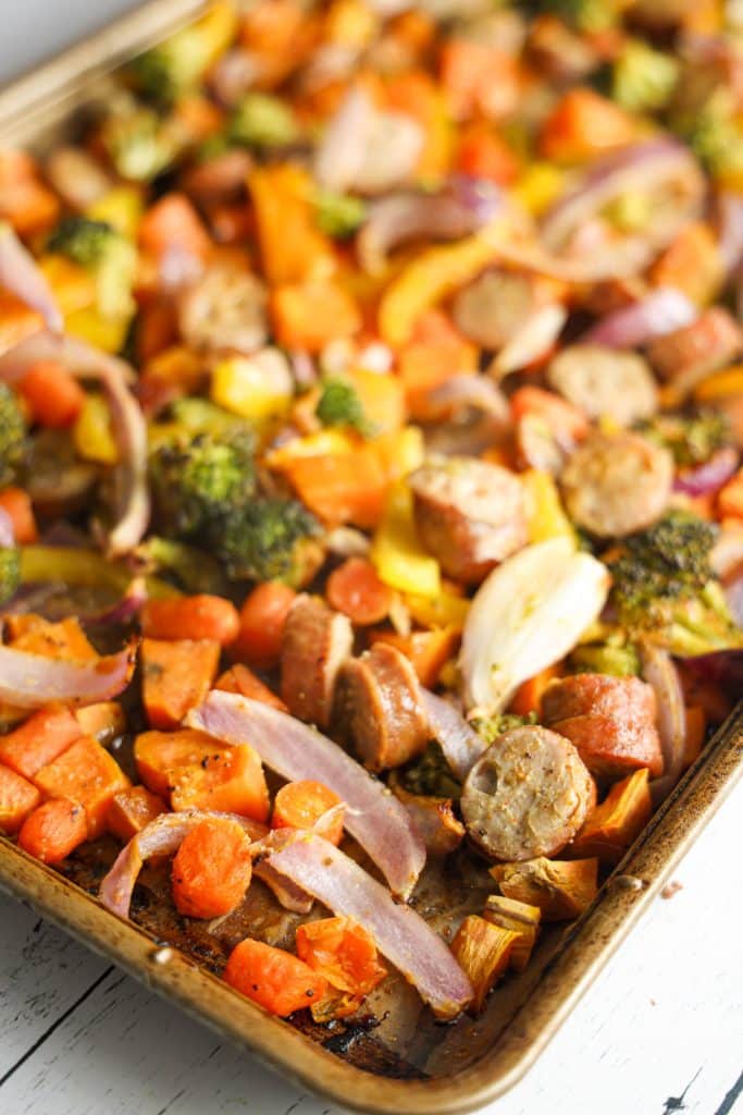 Chicken Apple Sausage Sheet Pan Dinner