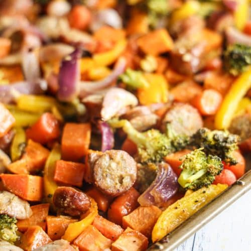 Chicken Apple Sausage Sheet Pan Dinner