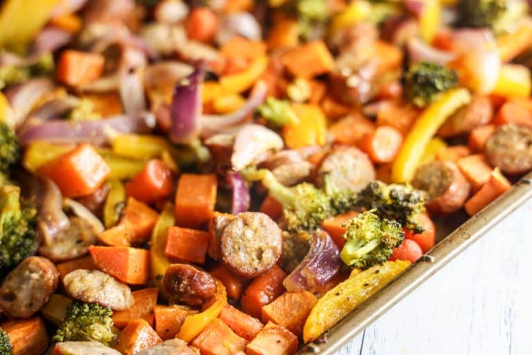 Chicken Apple Sausage Sheet Pan Dinner