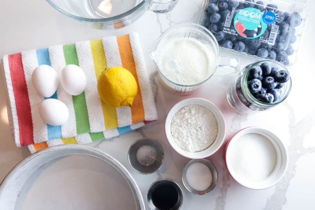 ingredients for Easy Blueberry Clafoutis