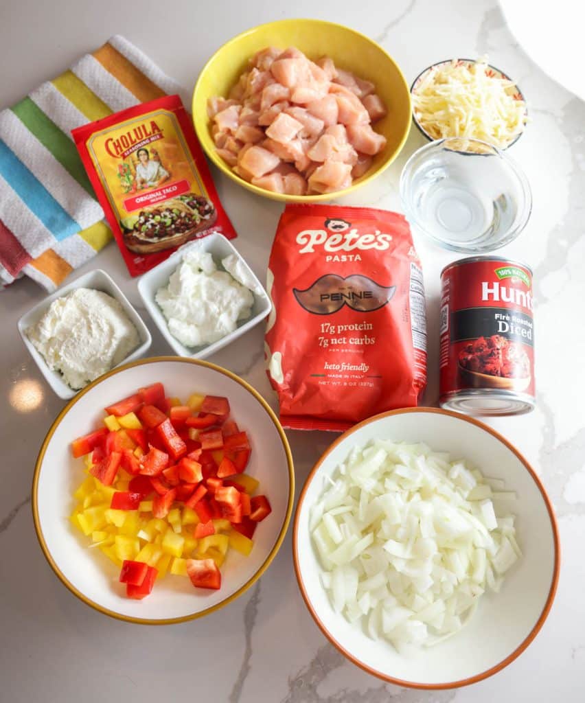 Fajita Chicken Pasta ingredients