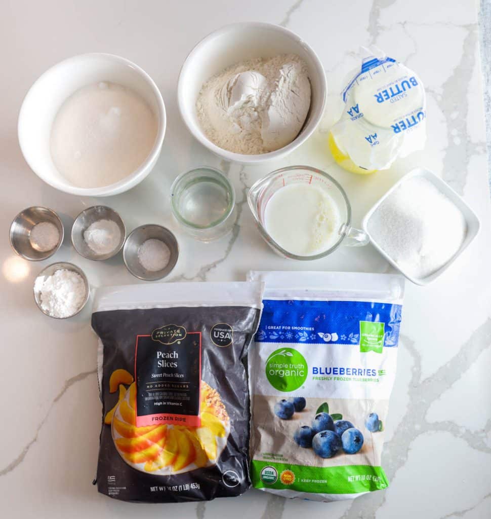 peach blueberry cobbler ingredients