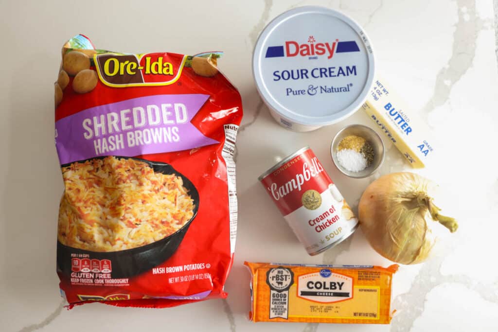 The Original Cracker Barrel Hashbrown Casserole ingredients