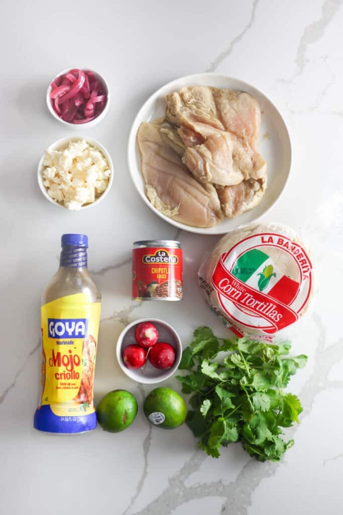 Cheesecake Factory Baja Chicken Tacos ingredients