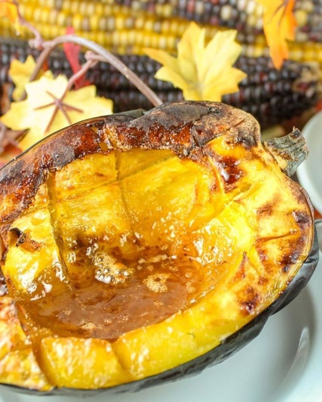 Air Fryer Acorn Squash is so EASY!!! This is a delicious side dish for any meal – it’s got a touch of sweetness and is done so much quicker in the air fryer! #airfryer #squash #easyrecipes #cookingathome