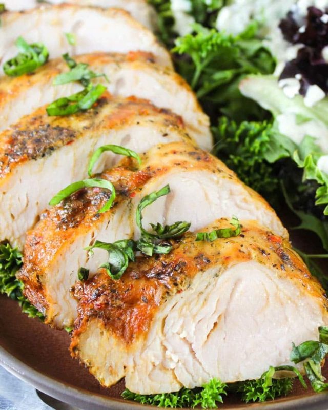 Air Fryer Turkey Tenderloins are a delicious and juicy meal that cooks in under 20 minutes! You’ll be amazed at how the air fryer really brings out the tenderness and flavor from the marinade in this lean turkey breast! #airfryer #recipes #recipesforyou #fyp